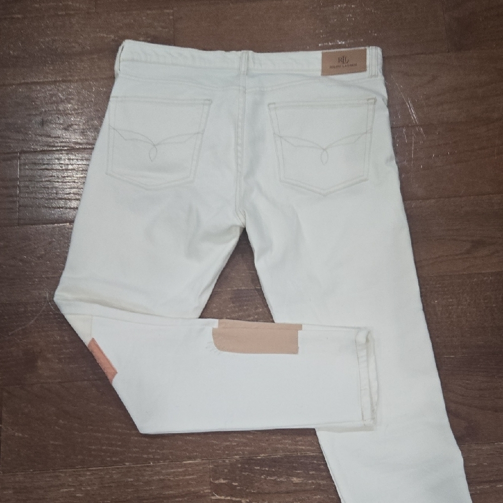 Ralph Lauren Cream, Patchwork Jeans, Size 8 - Picture 7 of 7